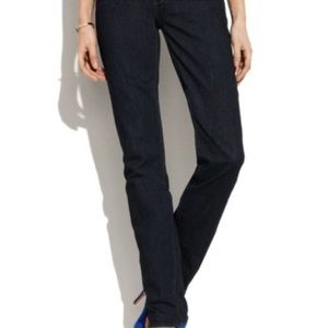 Madewell rail straight black jeans.